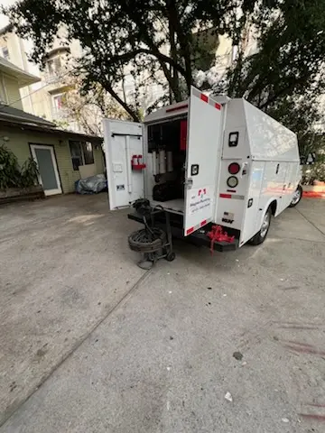 Magnet Plumbing service vehicle on-site for Sewer Line Repair in Manhattan Beach